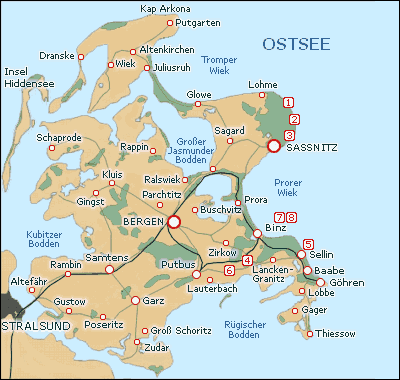 Karte Ruegen